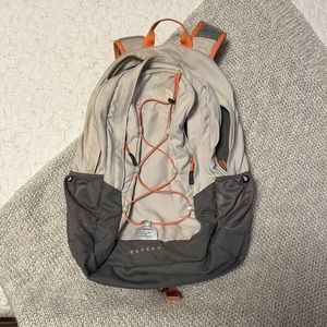 Light Grey and Pink The North Face Backpack